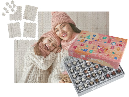 Vytvořte si puzzle jako Adventní kalendář z vlastních fotek – puzzle z fotky 1000 dílků včetně krabičky.